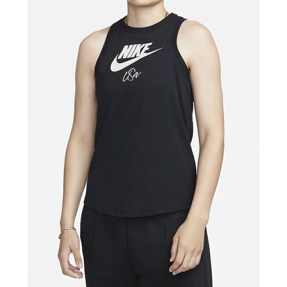 Nike Tops - The Nike Tee Women's Black White Running Tank Top L Large NWOT Dri Fit
